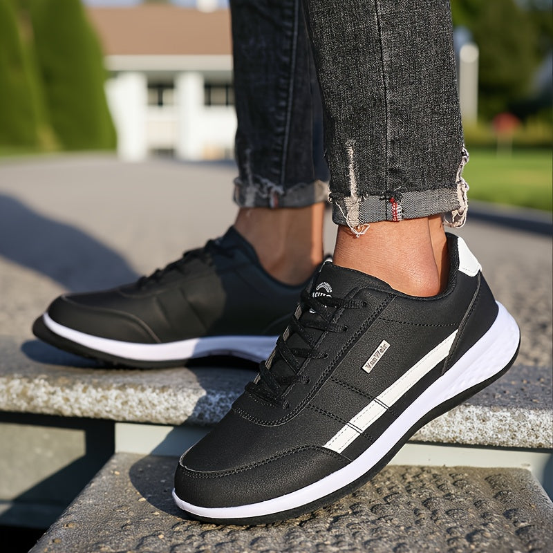 VanWeir Lightweight Men's Shoes • Navy Blue/White • Lace-up Sneakers with MD/TPR Sole • Breathable Fabric Lining for Outdoor, Hiking & Casual Wear