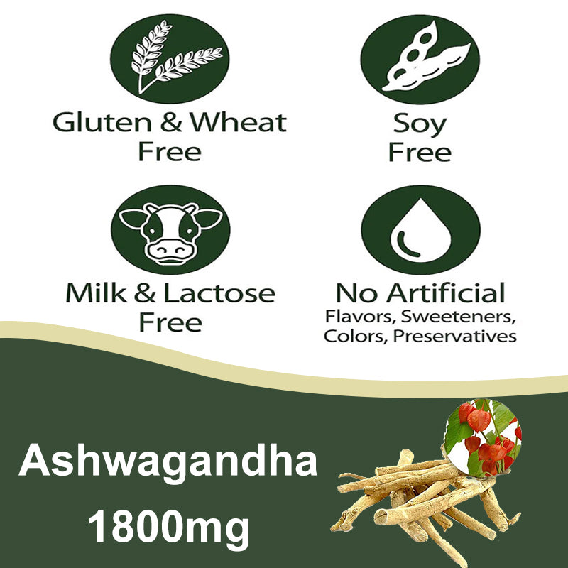 KSM-66 Natural Ashwagandha Capsules Ashwagandha Supplement| 1800mg for Health Support - Plant Based Vegan Gluten-Free