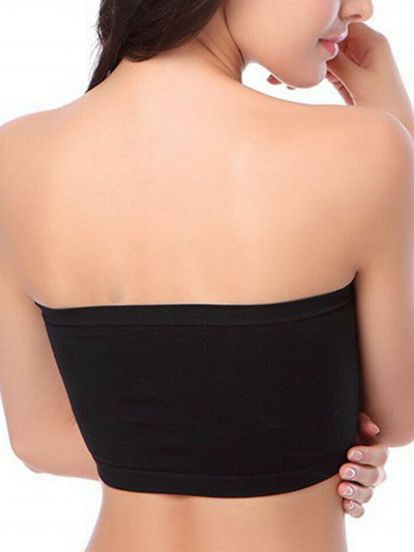 Plus Size Double-Layer Anti-See-Through Base Layer Tube Top Bra with Padded Cups, Wire-Free, and Underwire-Free