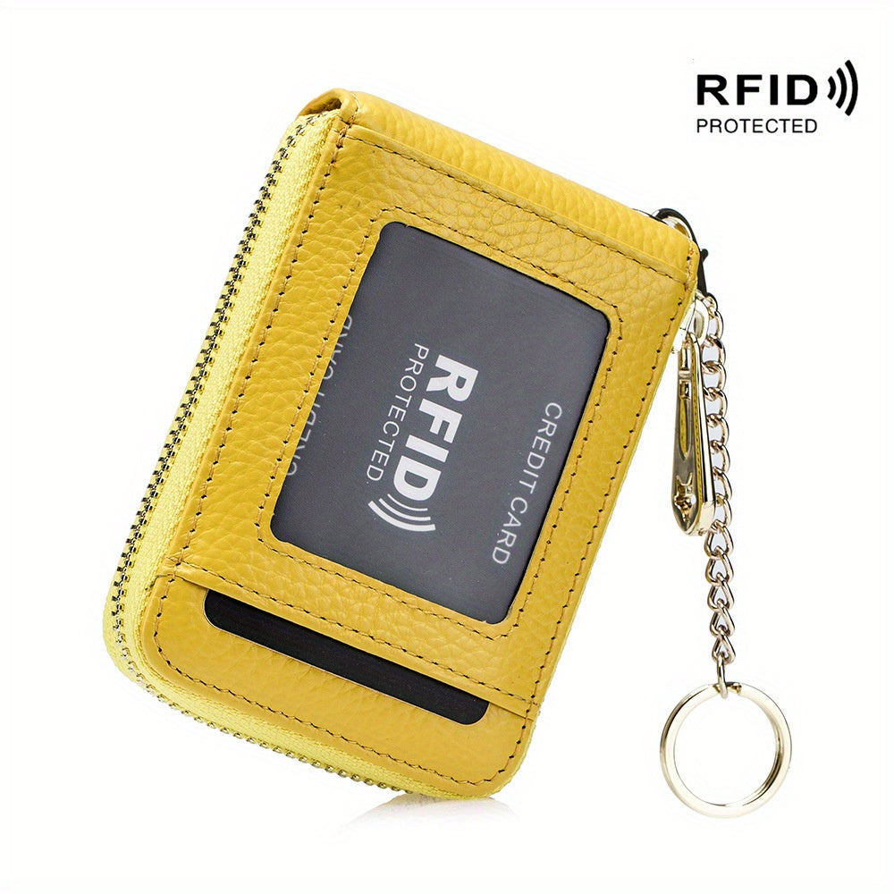[RFID Credit Card Holder] Casual RFID Credit Card Holder, Multi-compartment Wallet - Simple Zip Around Card Case