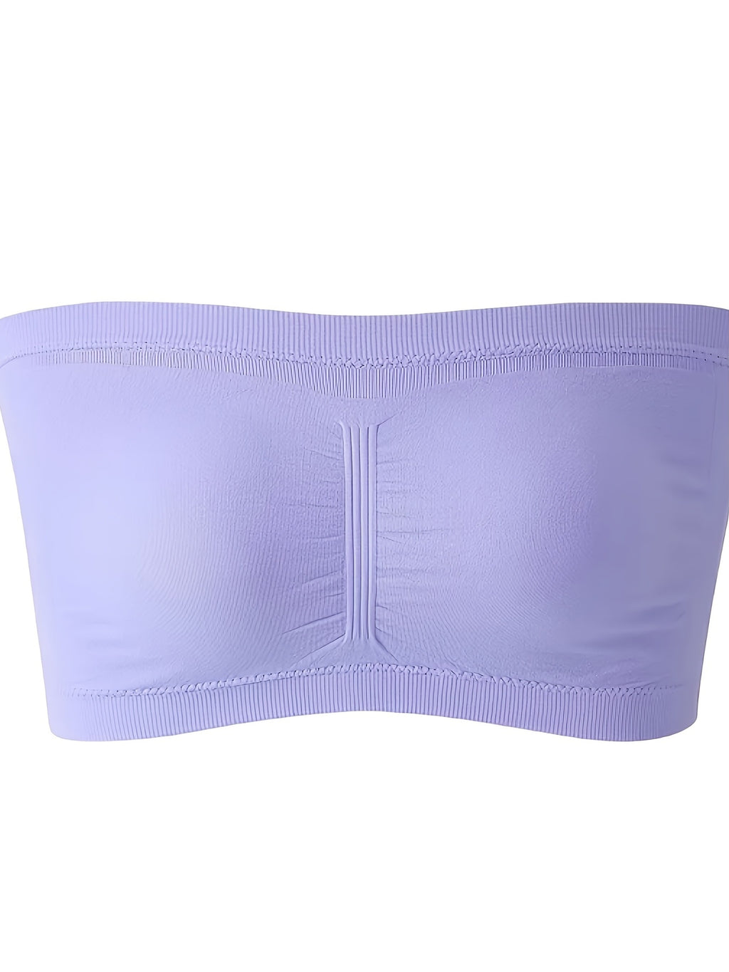 Plus Size Double-Layer Anti-See-Through Base Layer Tube Top Bra with Padded Cups, Wire-Free, and Underwire-Free