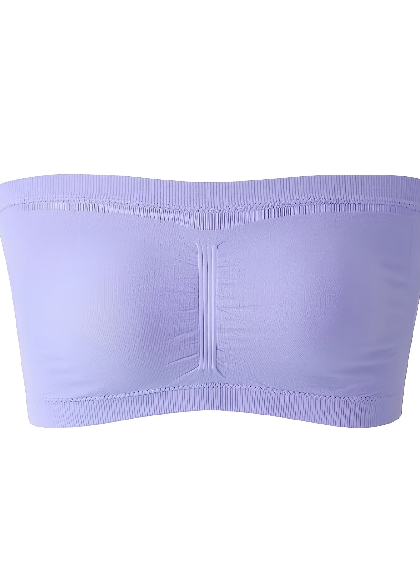 Plus Size Double-Layer Anti-See-Through Base Layer Tube Top Bra with Padded Cups, Wire-Free, and Underwire-Free