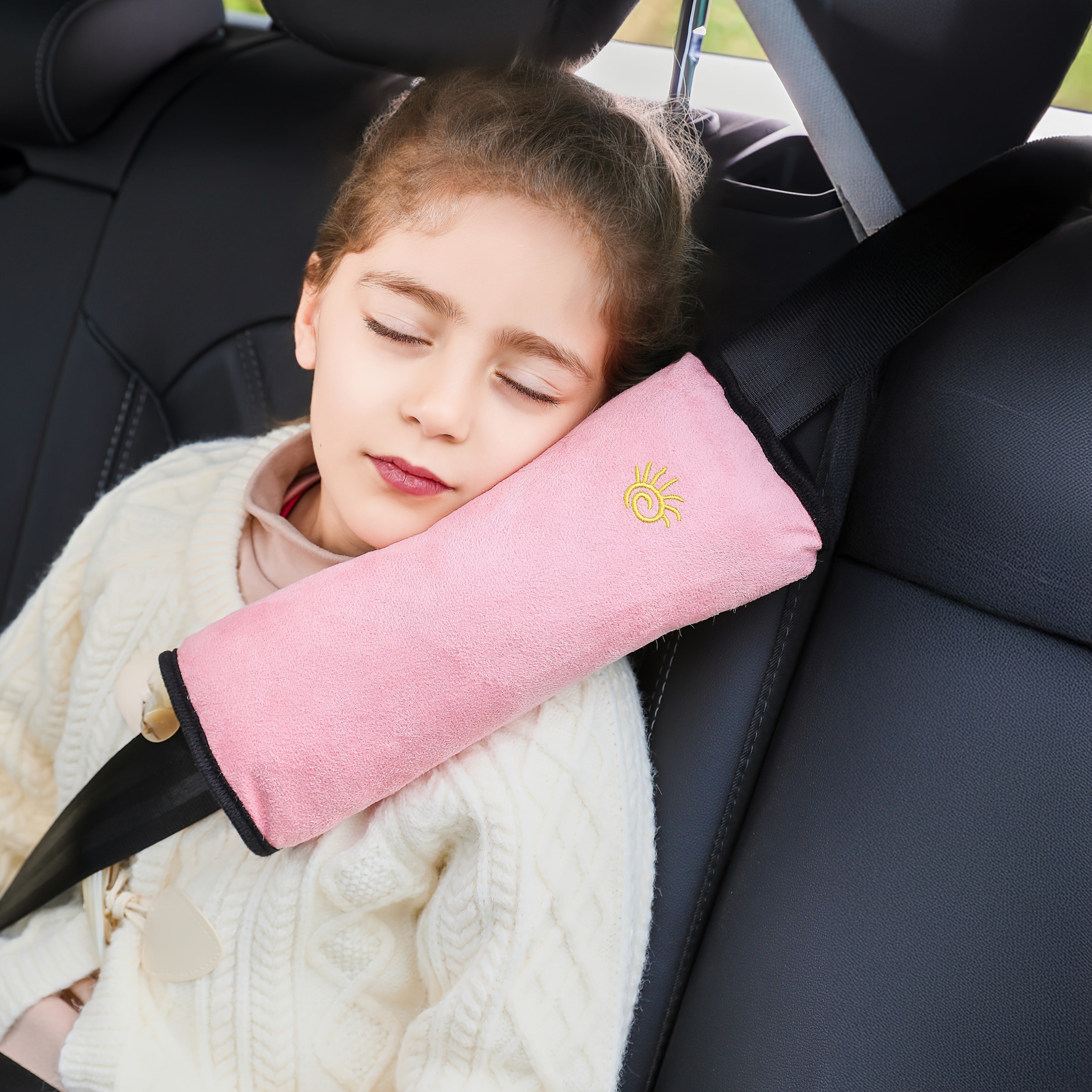 1pc Car Automotive Seat Belt Cover Shoulder Cover Seat Belt Holder Cute Lengthened And Thickened Plush Safety Belt Shoulder Cover, Car Safety Shoulder Guard, Seat Belt Adjustment Retainer, Anti-Strangle Neck Seat Belt