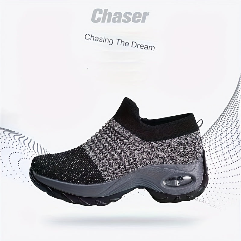 Women's Air Cushion Sole Chunky Sneakers - Lightweight Mesh Low Top Running Shoes - Breathable & Comfortable - For Women - Suitable for Running, Walking & Casual Wear - Great Gift for Fitness Enthusiasts