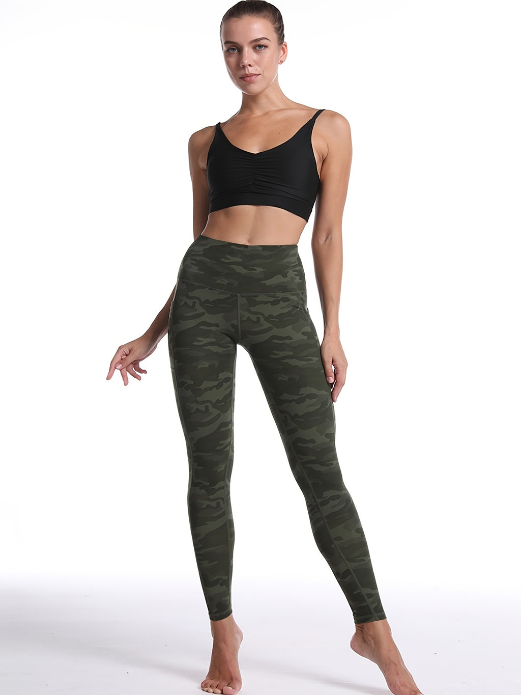 1pc, New Spring And Summer Breathable Sweat-Absorbing Leggings, Women'S Fitted Yoga Pants, Casual Trousers, Slim And Butt-Lifting, Form-Fitting And Sexy, Cropped Length, High-Waisted, Tailored, Lift The Butt, Peach-Shaped But