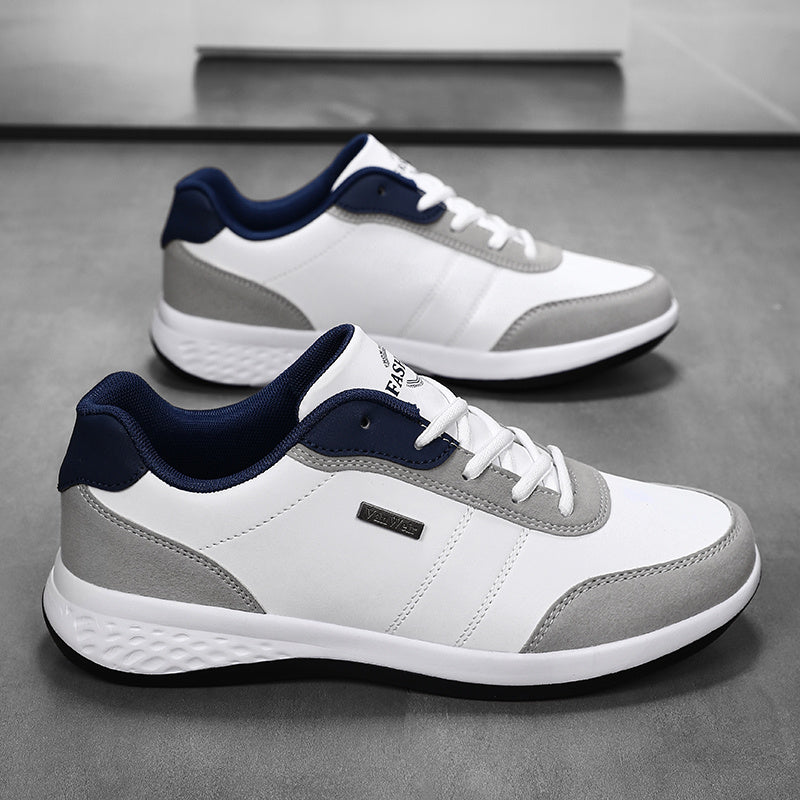 VanWeir Lightweight Men's Shoes • Navy Blue/White • Lace-up Sneakers with MD/TPR Sole • Breathable Fabric Lining for Outdoor, Hiking & Casual Wear