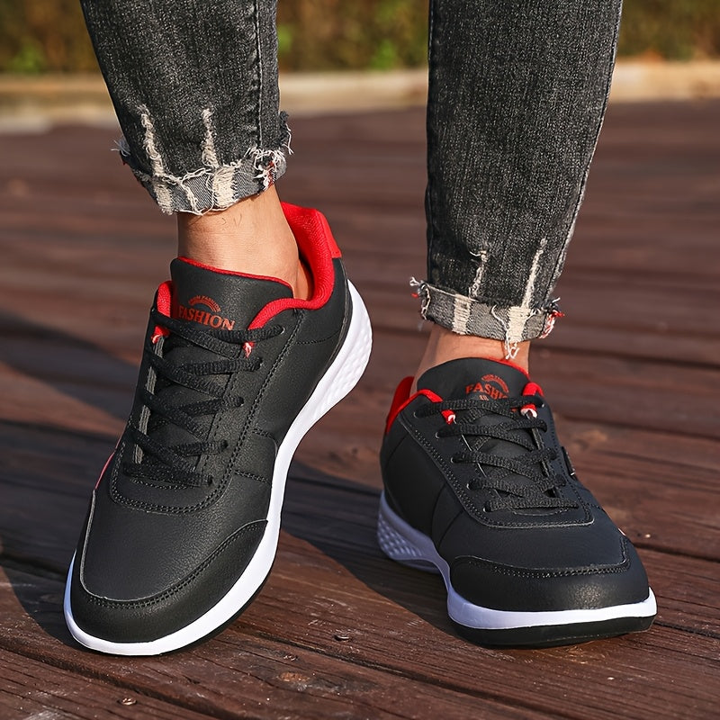 VanWeir Lightweight Men's Shoes • Navy Blue/White • Lace-up Sneakers with MD/TPR Sole • Breathable Fabric Lining for Outdoor, Hiking & Casual Wear