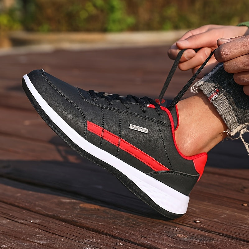 VanWeir Lightweight Men's Shoes • Navy Blue/White • Lace-up Sneakers with MD/TPR Sole • Breathable Fabric Lining for Outdoor, Hiking & Casual Wear