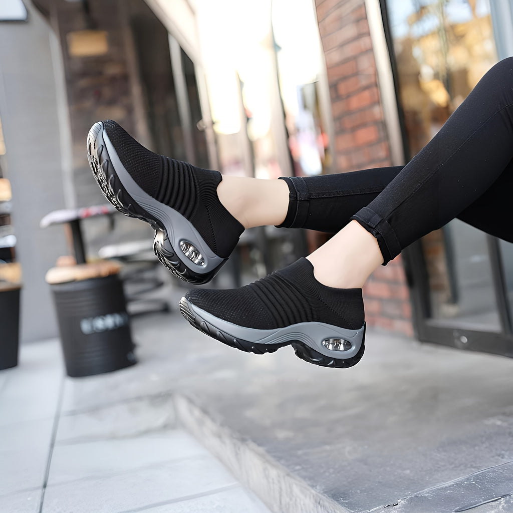 Women's Air Cushion Sole Chunky Sneakers - Lightweight Mesh Low Top Running Shoes - Breathable & Comfortable - For Women - Suitable for Running, Walking & Casual Wear - Great Gift for Fitness Enthusiasts