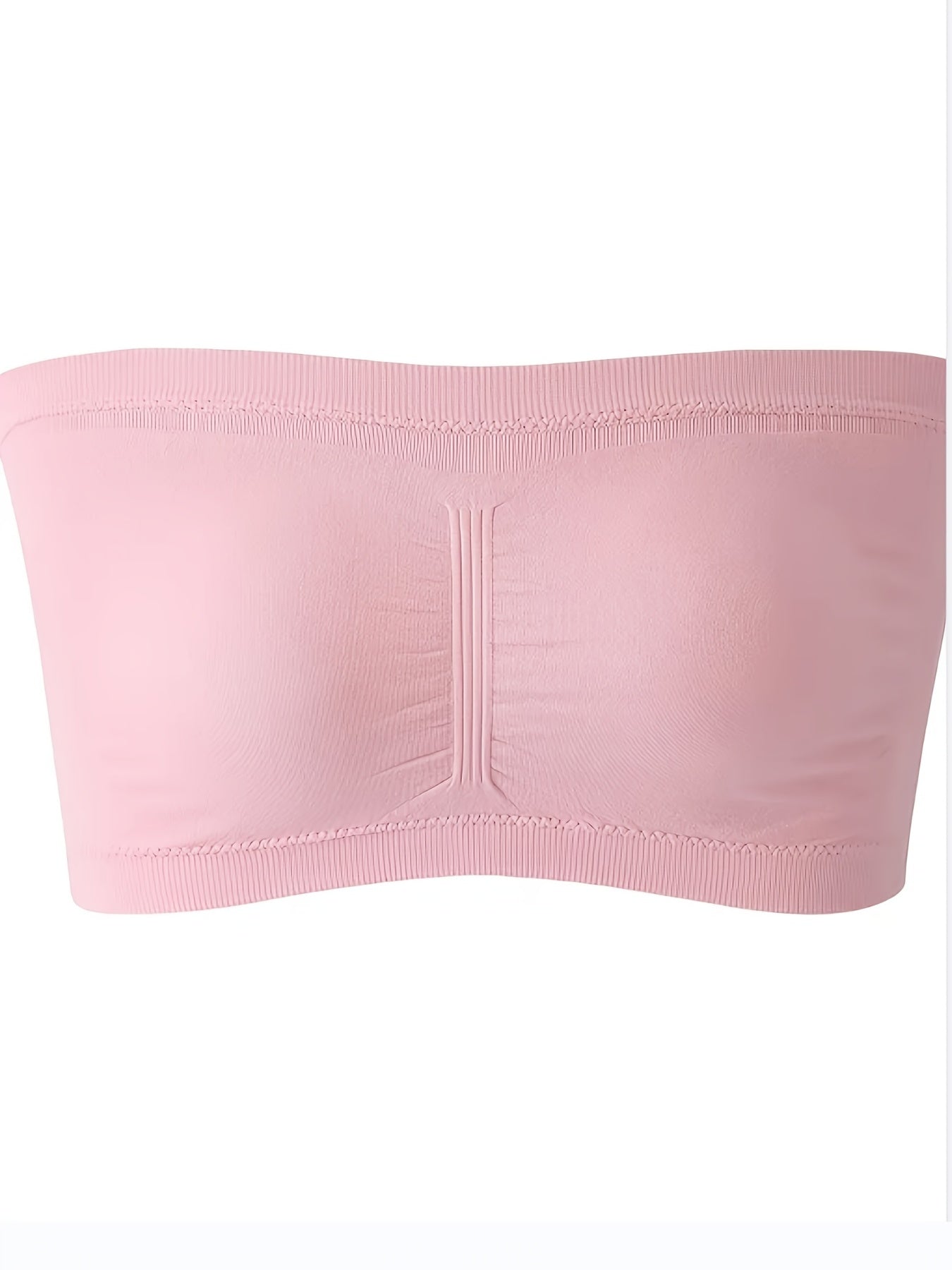 Plus Size Double-Layer Anti-See-Through Base Layer Tube Top Bra with Padded Cups, Wire-Free, and Underwire-Free