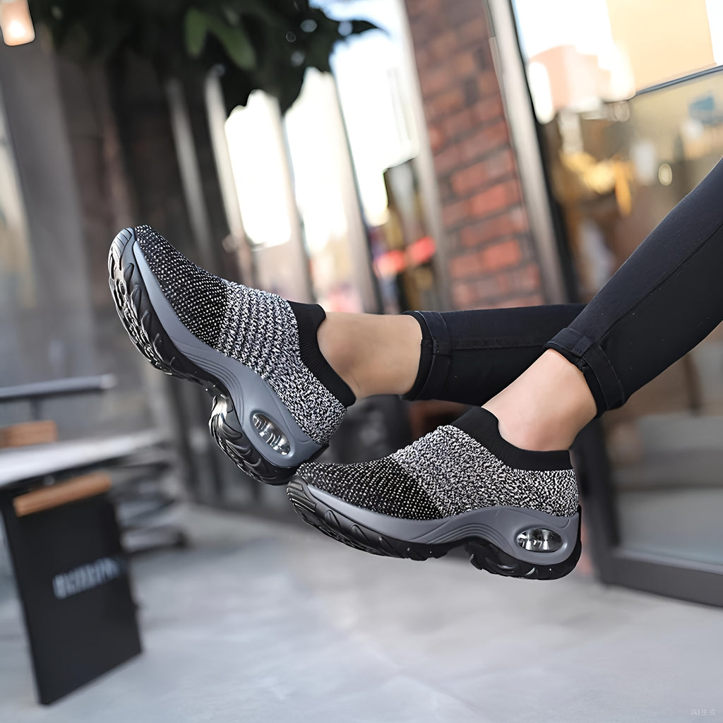 Women's Air Cushion Sole Chunky Sneakers - Lightweight Mesh Low Top Running Shoes - Breathable & Comfortable - For Women - Suitable for Running, Walking & Casual Wear - Great Gift for Fitness Enthusiasts