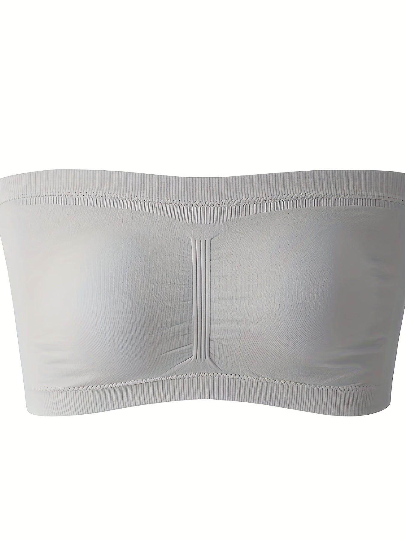 Plus Size Double-Layer Anti-See-Through Base Layer Tube Top Bra with Padded Cups, Wire-Free, and Underwire-Free