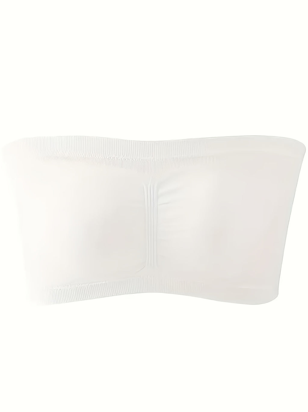 Plus Size Double-Layer Anti-See-Through Base Layer Tube Top Bra with Padded Cups, Wire-Free, and Underwire-Free