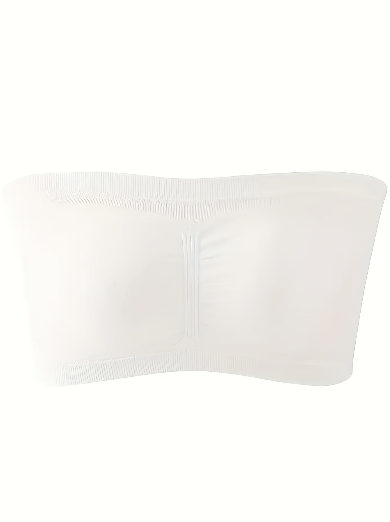 Plus Size Double-Layer Anti-See-Through Base Layer Tube Top Bra with Padded Cups, Wire-Free, and Underwire-Free