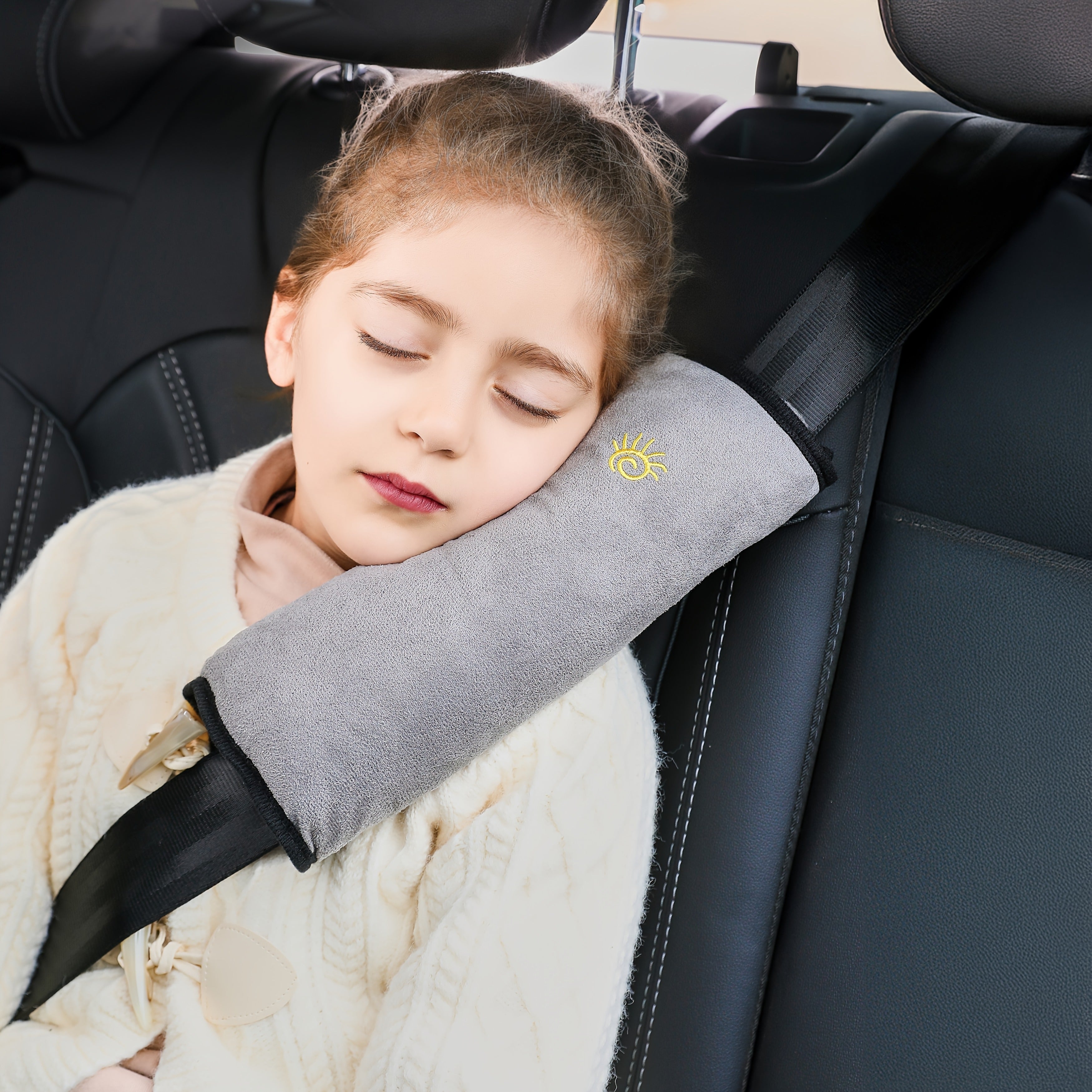 1pc Car Automotive Seat Belt Cover Shoulder Cover Seat Belt Holder Cute Lengthened And Thickened Plush Safety Belt Shoulder Cover, Car Safety Shoulder Guard, Seat Belt Adjustment Retainer, Anti-Strangle Neck Seat Belt