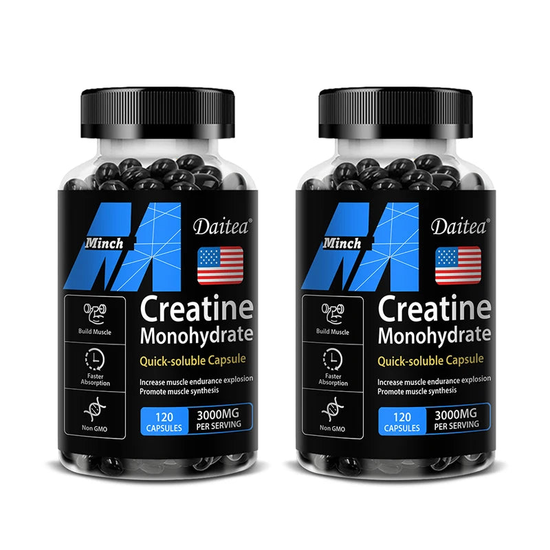 Daitea Creatine Monohydrate 3000 Mg - Strength, Muscle, Performance Supplement for Men and Women, Non-GMO and Gluten-Free