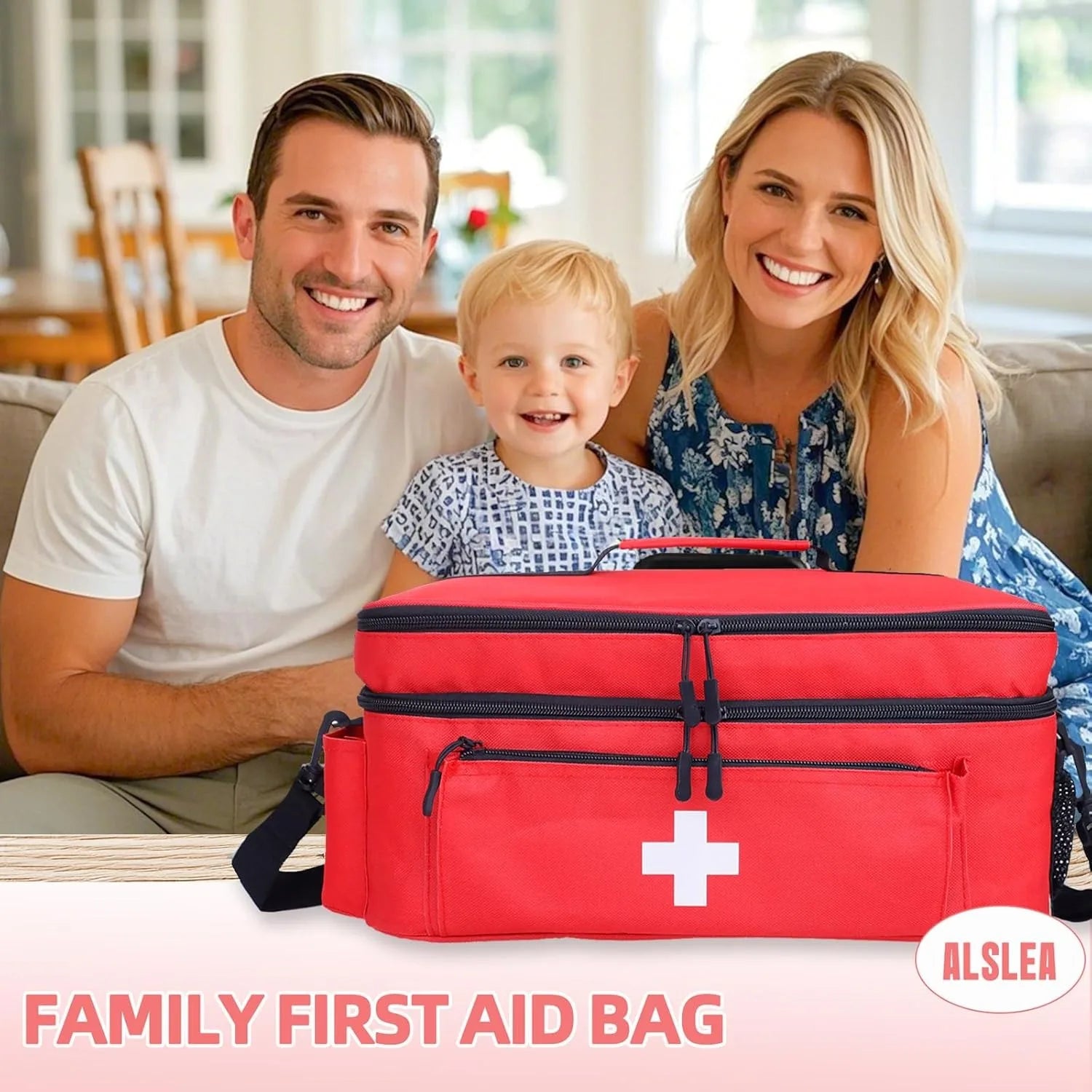 Empty First Aid Bag Medical Storage Bag Lightweight with Handles Gifts Bottle Organizer,Emergency Kits Organizer for Car