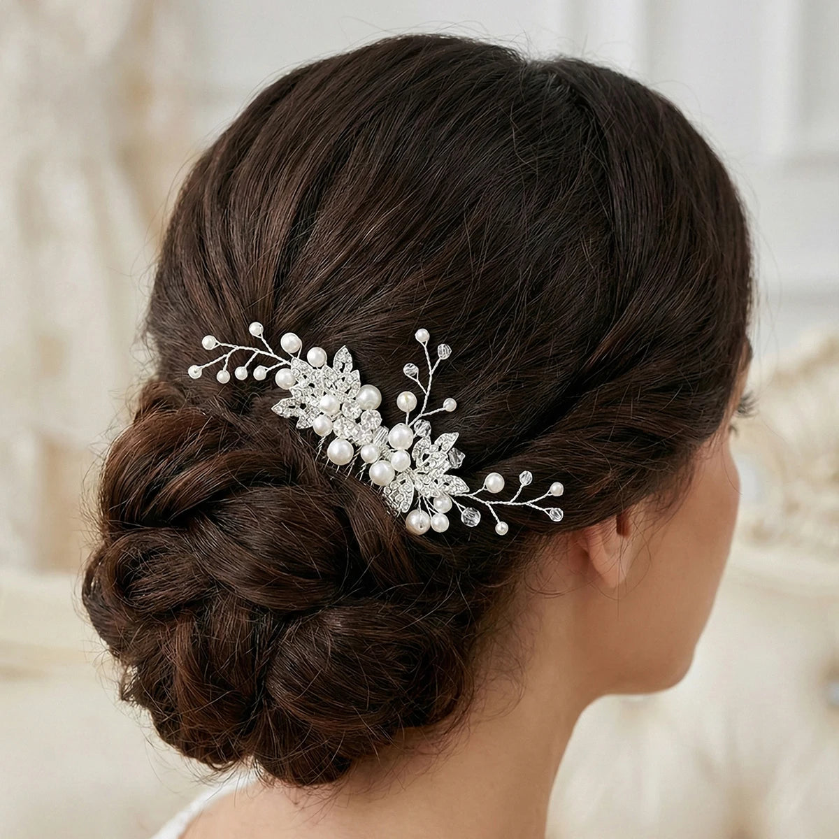 Luxury Pearl Rhinestone Classic Hair Comb Bridal Headdress Jewelry Party Dress Accessories For Women Wedding Hair Clips