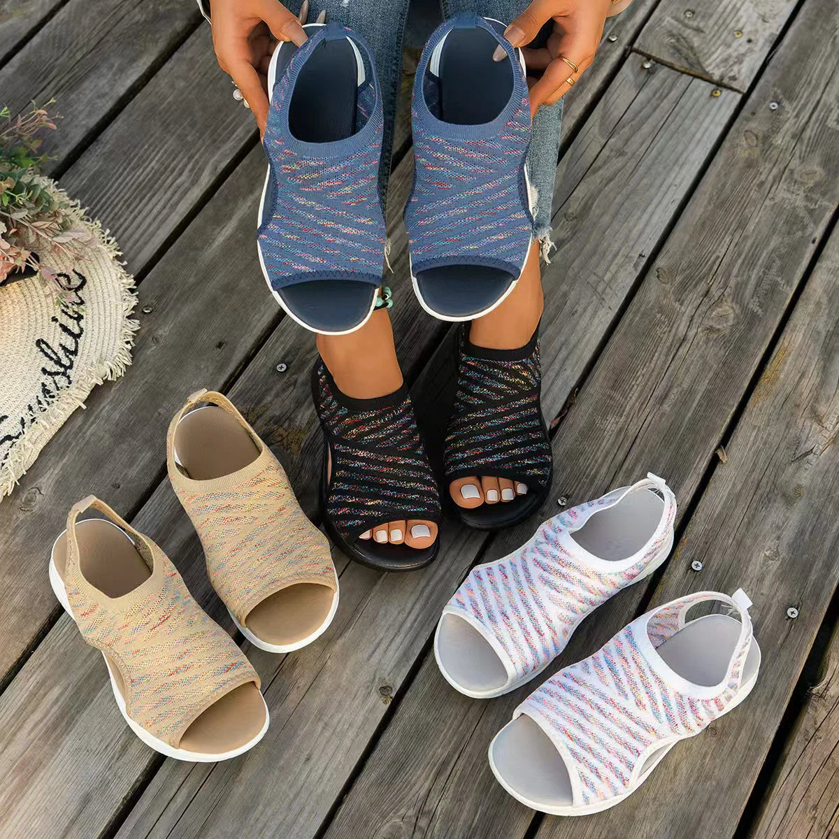Women Dress Shoes Low Heel Wedges Shoes For Women Sandals With Arch Support Comfortable Sandals Women Flip Sandals Woman Luxury