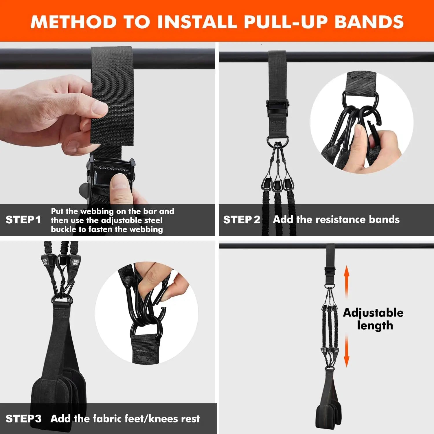 Pull up Assistance Resistance Bands Heavy Duty Fitness Tube Bands Gym Equipment Accessories Workout Bands for Strength Training