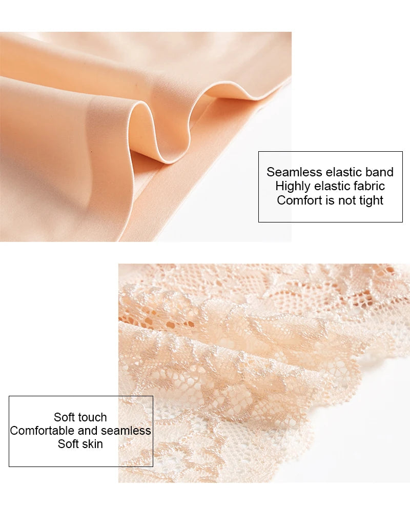 BZEL Sexy Lace Underwear Women's Panties Cozy Comfort Lingerie Hot Sale Ice Silk Briefs Seamless Panties Skin-Friendly Underpant