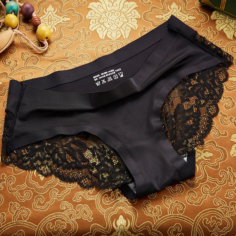 BZEL Sexy Lace Underwear Women's Panties Cozy Comfort Lingerie Hot Sale Ice Silk Briefs Seamless Panties Skin-Friendly Underpant