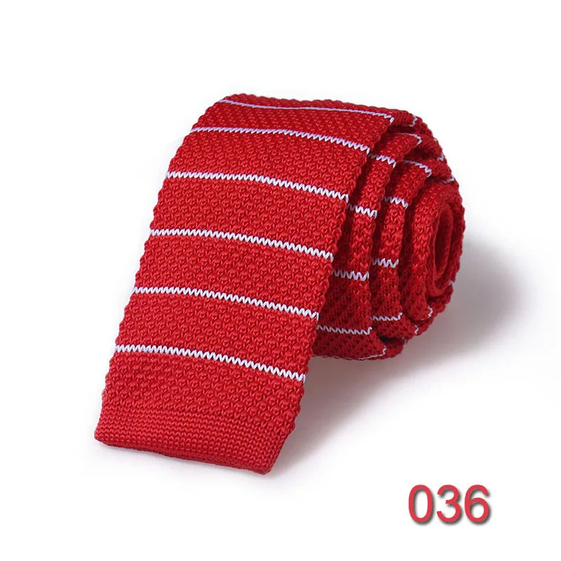 HUISHI Knit Tie Slim Fashion Knitted Ties For Men Solid Black White Gray Blue Burgundy Knitted Necktie 5.5cm Skinny Men Necktie
