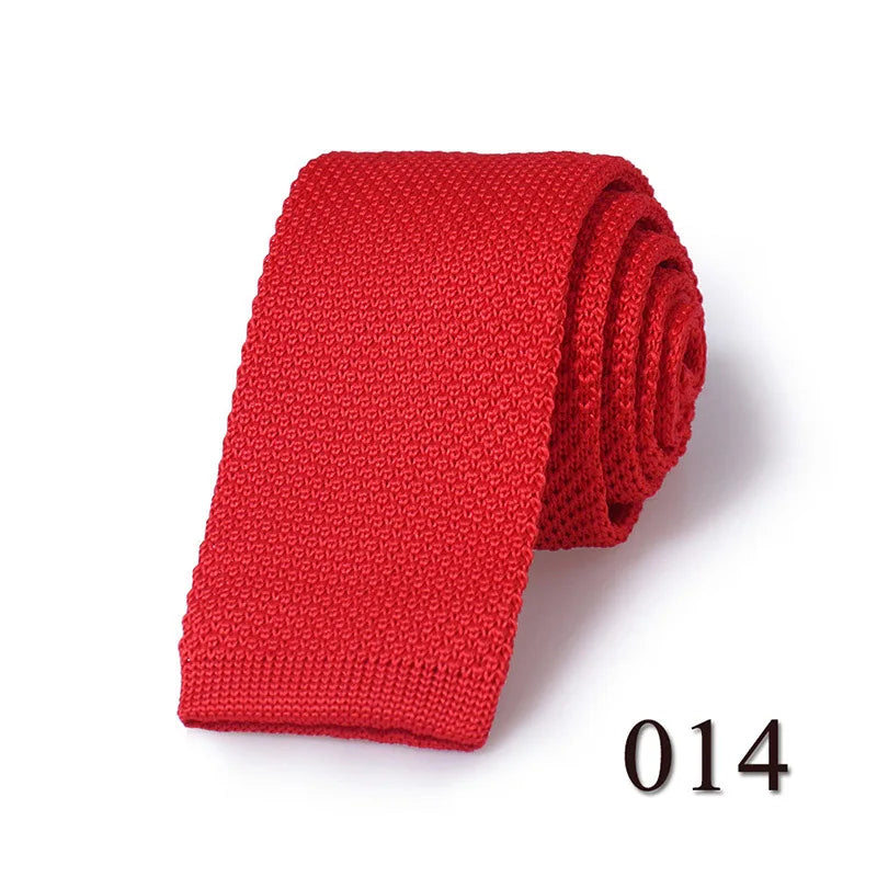 HUISHI Knit Tie Slim Fashion Knitted Ties For Men Solid Black White Gray Blue Burgundy Knitted Necktie 5.5cm Skinny Men Necktie