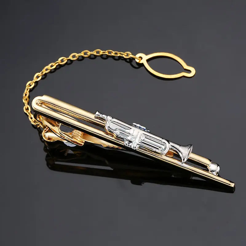 Men's stainless steel tie clip brand new crystal music airplane ship scissors horse tie clip men's Wedding Shirt badge pin gift