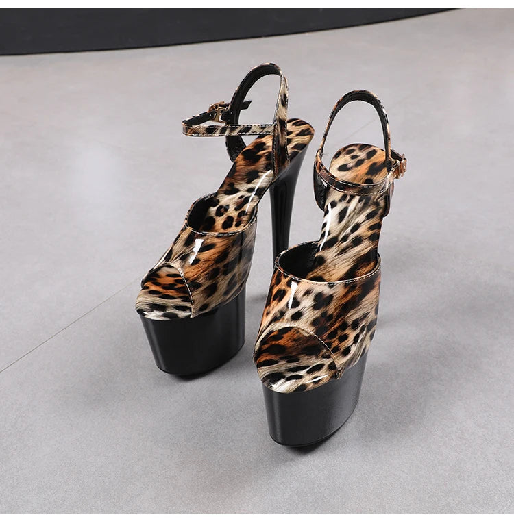 shoes for women 2022 Fashion Women Pumps Retro Thin Heels Sandals Leopard Spring Platform Dress Party Wedding Basic Shoes Woman