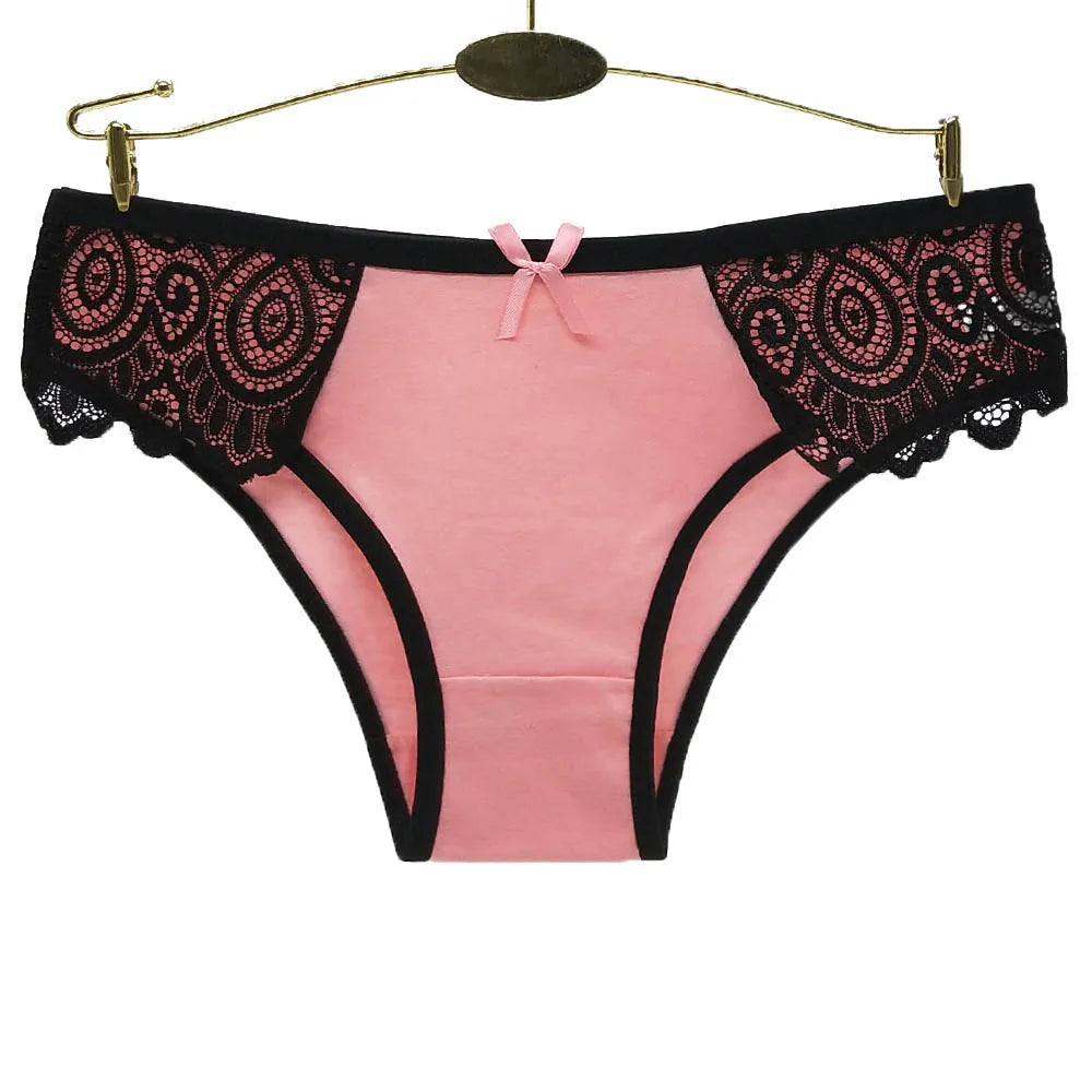 Moonflame 5 pcs/lots New Arrival Underwear M-XL Hot Sale Ladies Sexy Lace Cotton Women's Briefs Panties