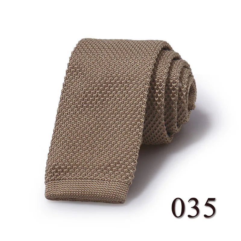 HUISHI Knit Tie Slim Fashion Knitted Ties For Men Solid Black White Gray Blue Burgundy Knitted Necktie 5.5cm Skinny Men Necktie