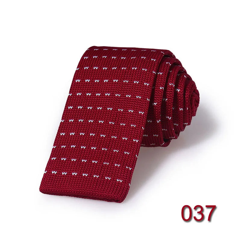 HUISHI Knit Tie Slim Fashion Knitted Ties For Men Solid Black White Gray Blue Burgundy Knitted Necktie 5.5cm Skinny Men Necktie