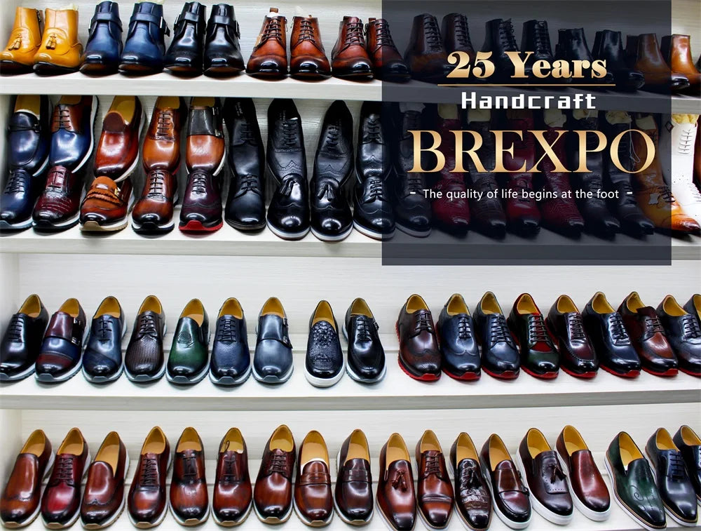 High-end Men's Oxford Shoes Genuine Leather Handmade Lace Up Pointed Toe Dress Leather Shoes Wedding Party Men's Business Shoes