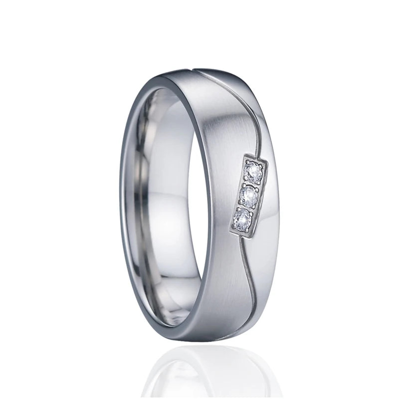 Love Marriage Alliance Couple Wedding Rings For Men And Women Silver Color Stainless Steel Ring Jewelry No Fade Or Rust
