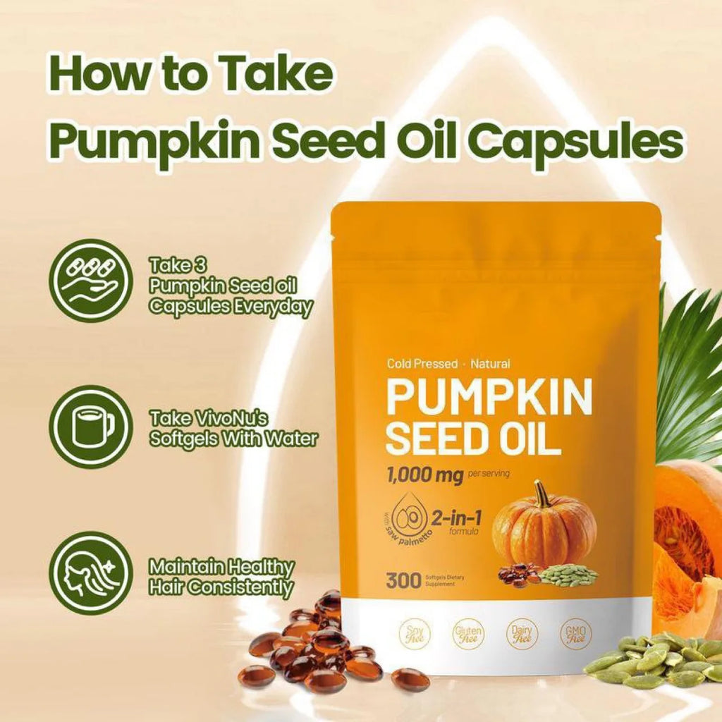 Cold Pressed Pumpkin Seed Oil Supplement Supports Urinary Prostate Health USA Warehouse Delivery