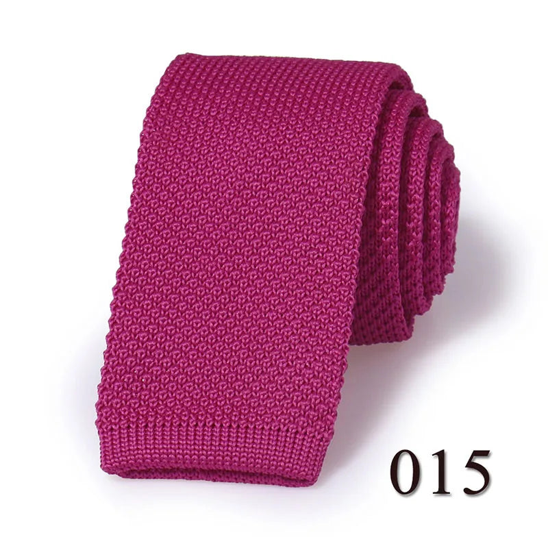 HUISHI Knit Tie Slim Fashion Knitted Ties For Men Solid Black White Gray Blue Burgundy Knitted Necktie 5.5cm Skinny Men Necktie
