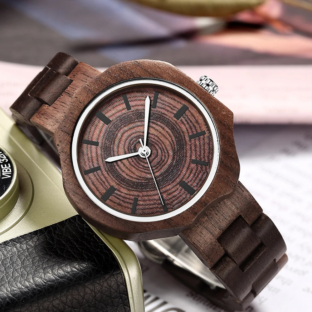 2021 Unique Luxury Wooden Watches Women Fashion Elegant Female Quartz Wood Strap Wristwatch Simple Dial Irregular Watches relogi