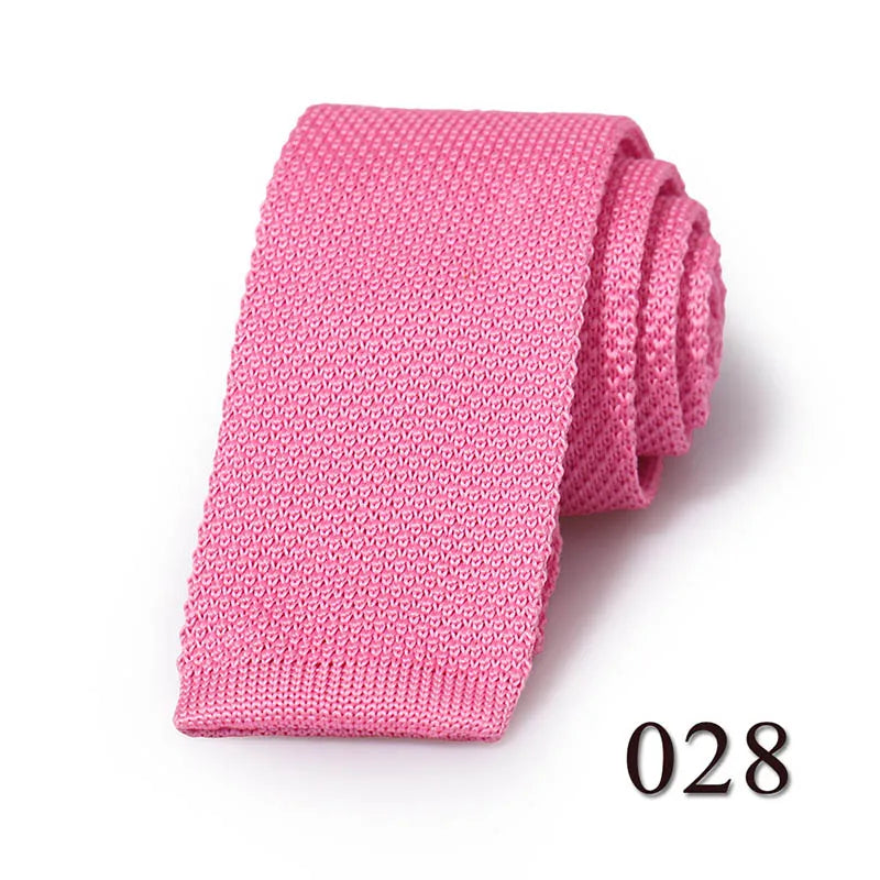 HUISHI Knit Tie Slim Fashion Knitted Ties For Men Solid Black White Gray Blue Burgundy Knitted Necktie 5.5cm Skinny Men Necktie