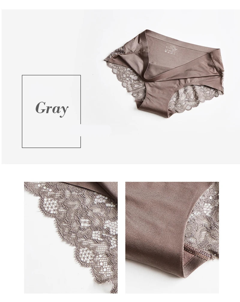 BZEL Sexy Lace Underwear Women's Panties Cozy Comfort Lingerie Hot Sale Ice Silk Briefs Seamless Panties Skin-Friendly Underpant