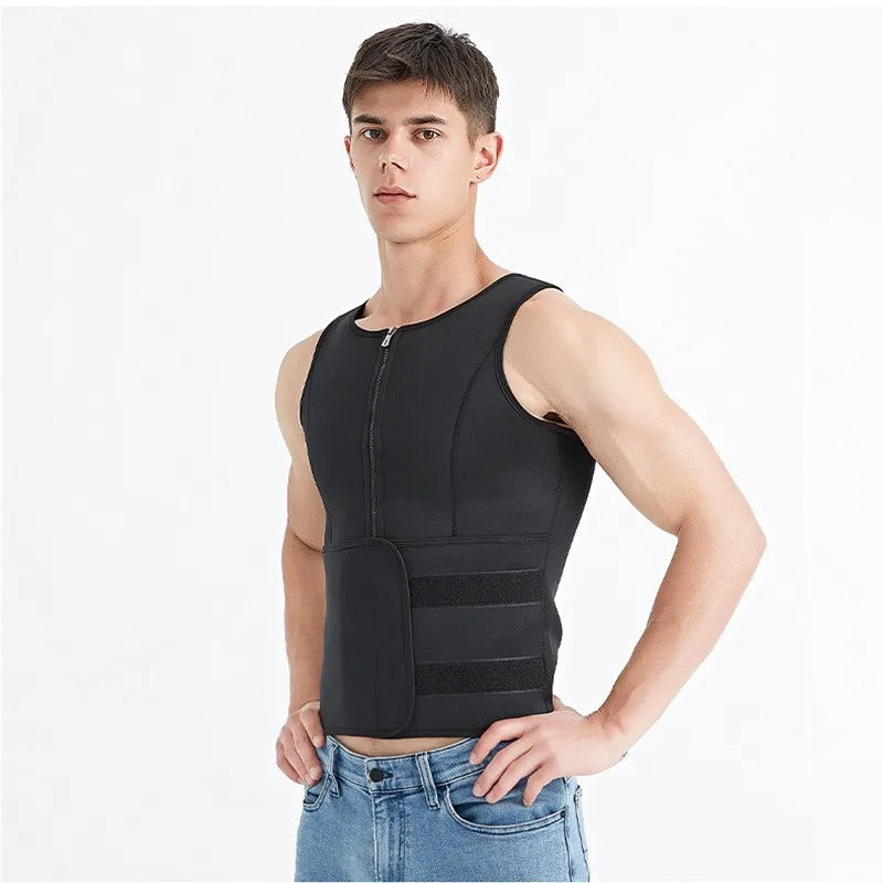 Men Body Shaper Waist Trainer Vest Slimming Shirt Sauna Sweat Compression Undershirt Shapewear Fat Burner Workout Tops