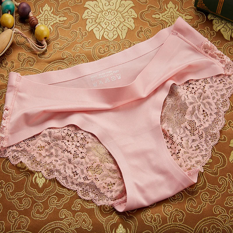 BZEL Sexy Lace Underwear Women's Panties Cozy Comfort Lingerie Hot Sale Ice Silk Briefs Seamless Panties Skin-Friendly Underpant