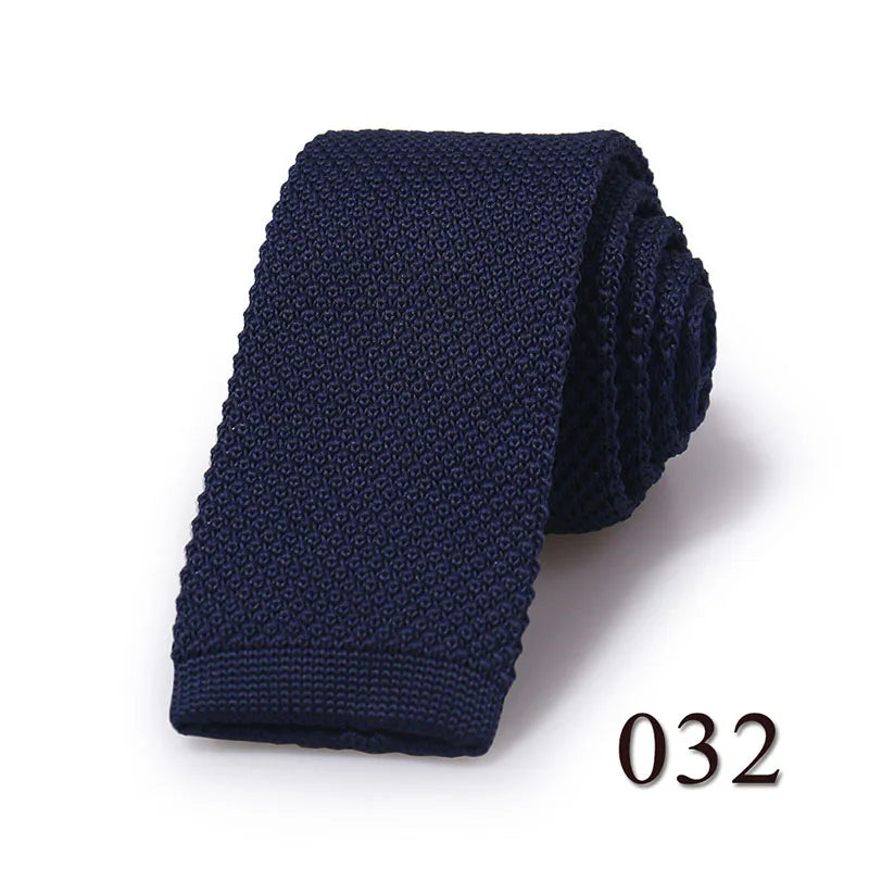 HUISHI Knit Tie Slim Fashion Knitted Ties For Men Solid Black White Gray Blue Burgundy Knitted Necktie 5.5cm Skinny Men Necktie