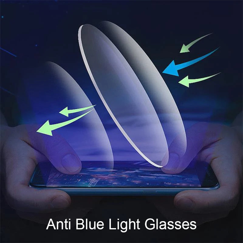 Fashion Blue Light Blocking Myopia Glasses 0 TO -6 Unisex Clear Lens Computer Goggles Ovesized Square Women's Spectacle Frames