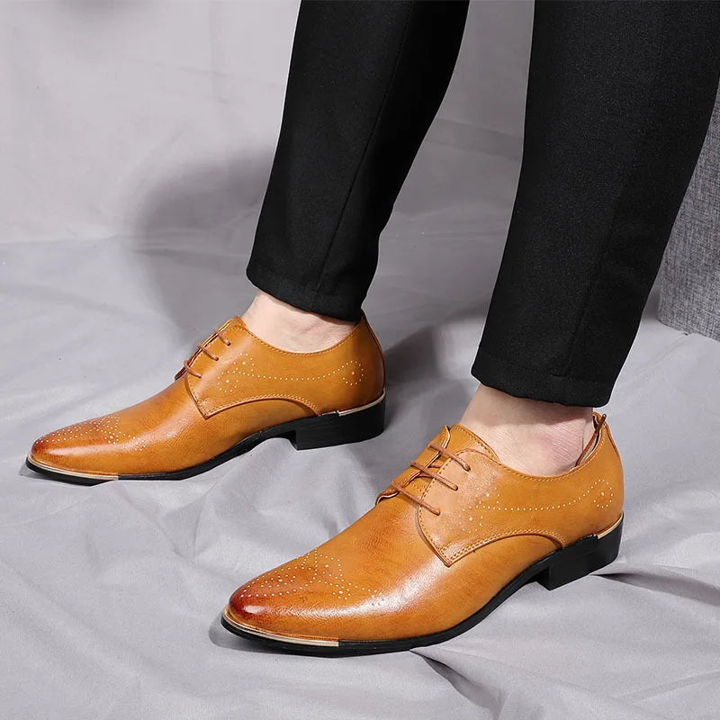 2020New Men Dress Shoes Fashion Oxford Business Men Shoes Pu Leather High Quality Soft Casual Breathable Men's Flats Slip-On Sho