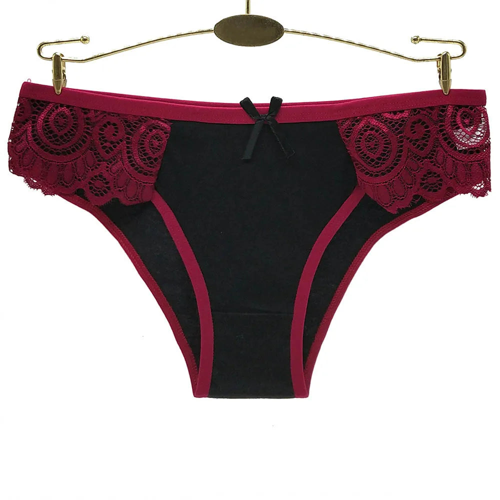 Moonflame 5 pcs/lots New Arrival Underwear M-XL Hot Sale Ladies Sexy Lace Cotton Women's Briefs Panties
