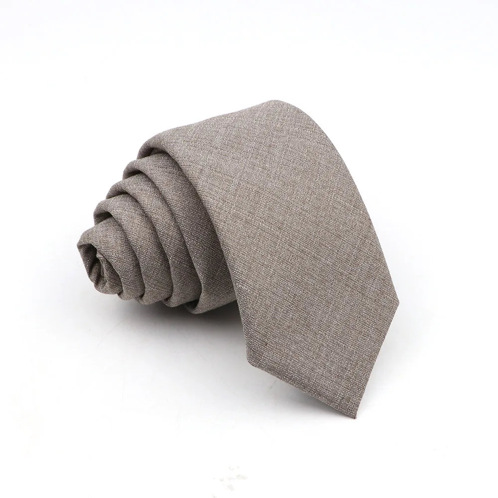 New Men's Solid Color Tie Skinny Casual Anti-wrinkle Necktie For Wedding Suit Neckties Pink Blue Grey Ties Cravat Gift Accessory