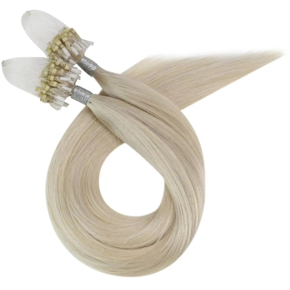 Moresoo Micro Loop Hair Extensions Microlinks Machine Remy Brazilian 1G/1S 50g Blonde Balayage 100% Real Human Hair Straight