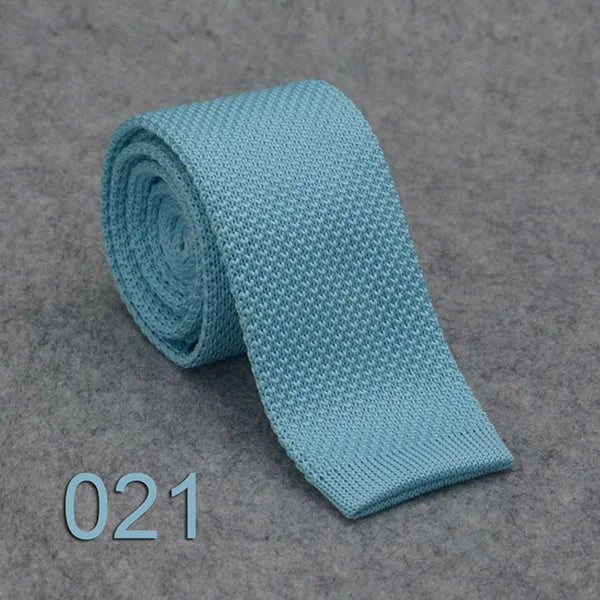 HUISHI Knit Tie Slim Fashion Knitted Ties For Men Solid Black White Gray Blue Burgundy Knitted Necktie 5.5cm Skinny Men Necktie