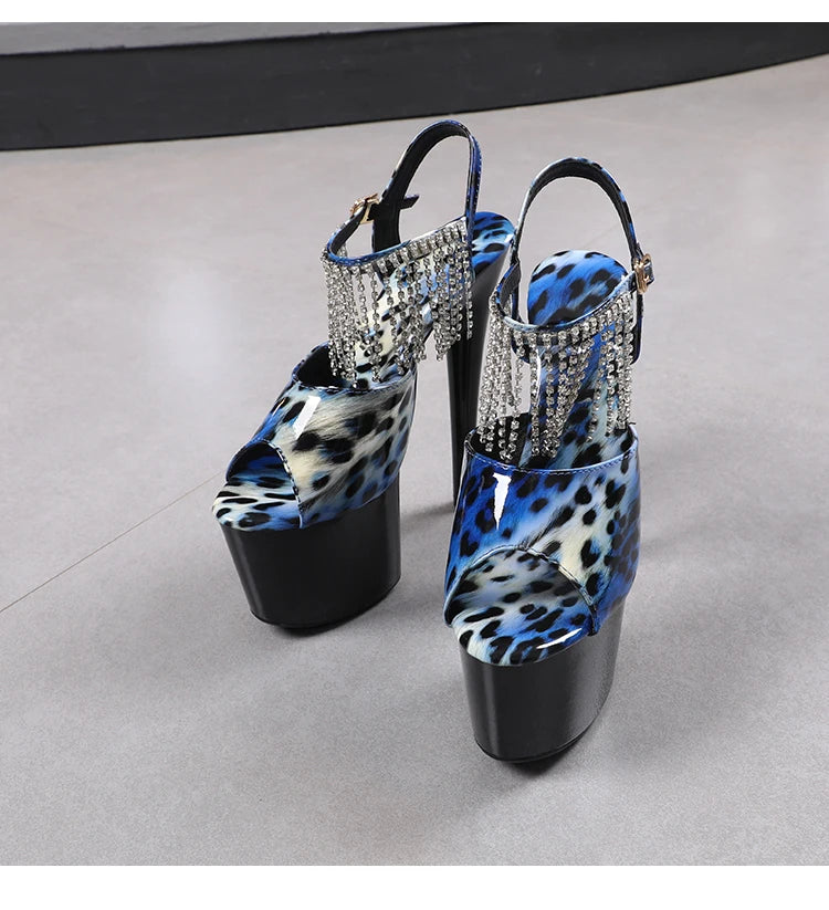 shoes for women 2022 Fashion Women Pumps Retro Thin Heels Sandals Leopard Spring Platform Dress Party Wedding Basic Shoes Woman